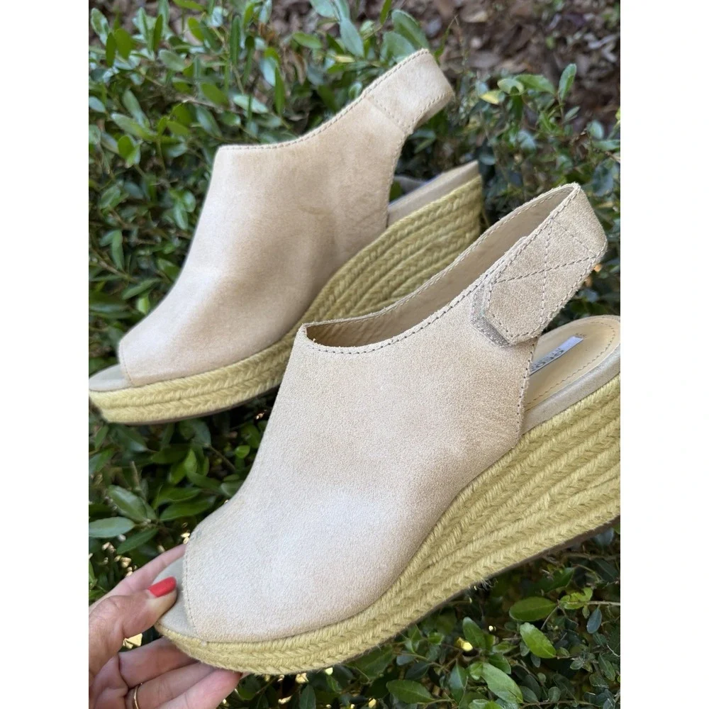 Geox Respira BlushPink Wedge Espadrille Sandals Peep Toe‎ EU 39.5 US 8.5/9